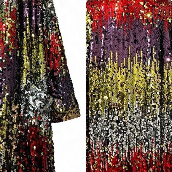 NWT Anthropologie Dulcinea Sequin Longline Jacket S Swifty Whimsical Party Glam - Picture 5 of 11